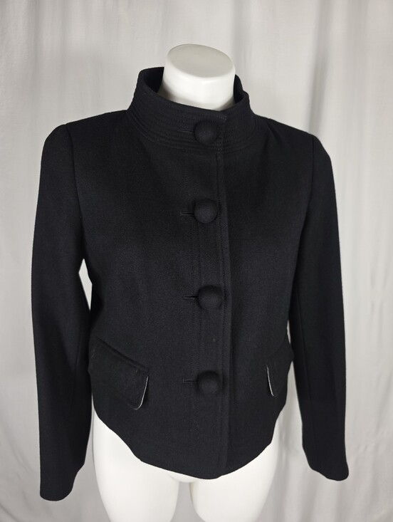 J. Crew Jackets & Blazers - J.Crew 100% Wool Black Cropped Jacket Size 8 Quiet Luxury Old Money Classic Lux